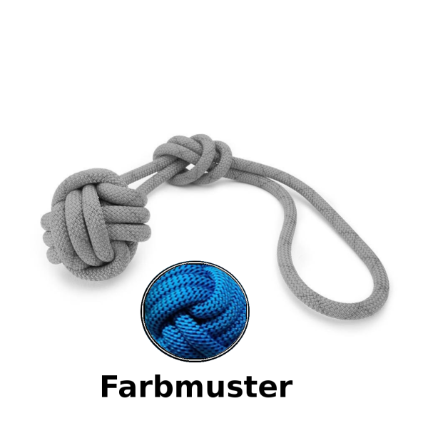 Wurfball - L mit Handschlaufe - blau mit schwarzen Punkten